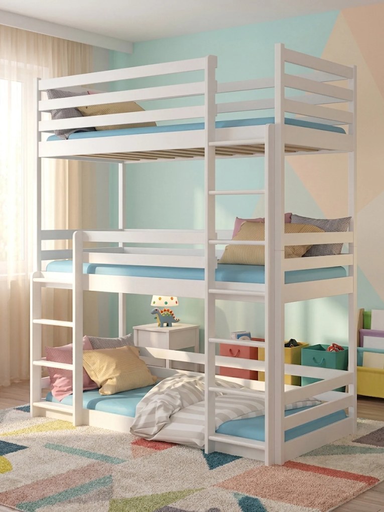 Двуетажно легло Capolo-200 x 90-White