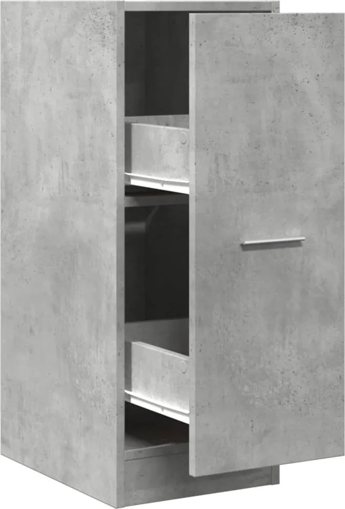 855154 vidaXL Шкаф органайзeр, бетонно сив, 30x41x77,5 см, инженерно дърво