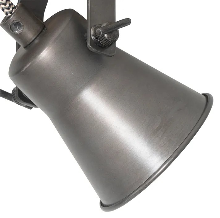 Селски спот черен с дърво 2 светлини регулируем - Jelle