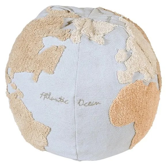 Син/бежов детски пуф World Map – Lorena Canals