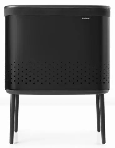 Кош за пране Brabantia Bo 1004175, 60 л, Пълнене без отваряне, Вентилационни отвори, Регулируеми крачета, Черен