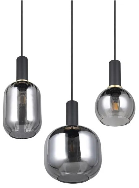Черно висящо осветително тяло със стъклен абажур Diva – Trio