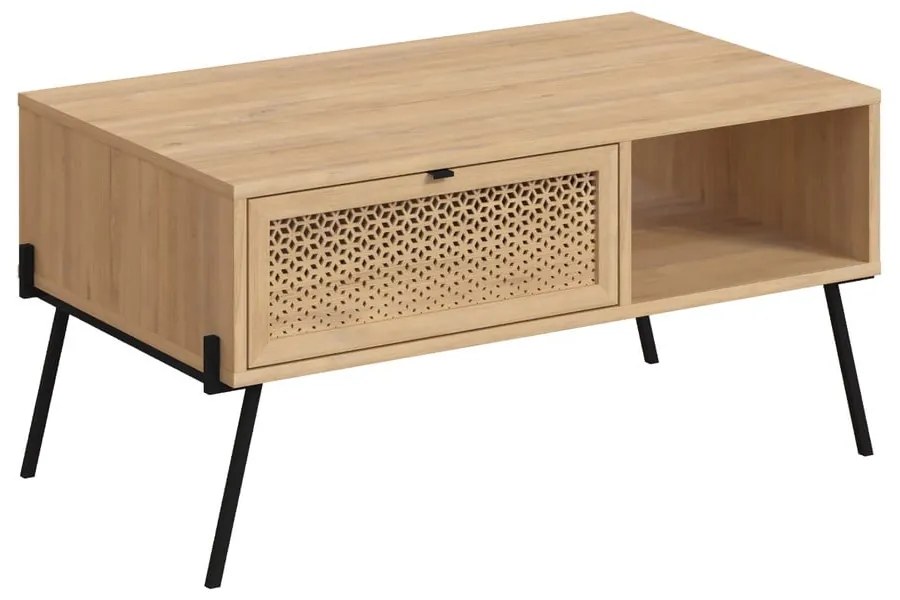 Масичка за кафе в дъбов декор в естествен цвят 60x100 cm Ecrin - Marckeric