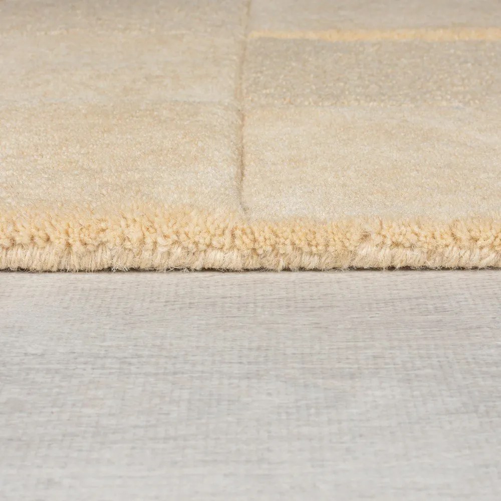 Бежов вълнен килим 170x120 cm Checkerboard - Flair Rugs