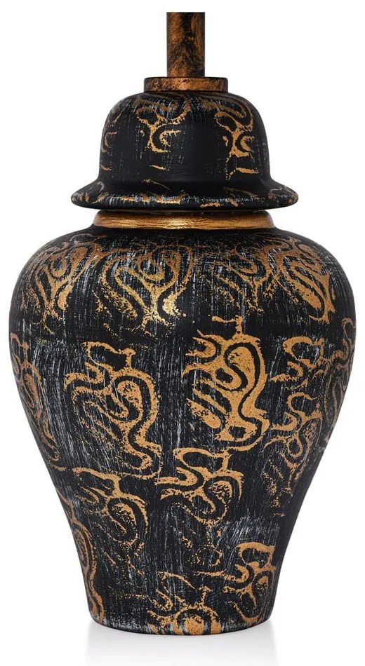 Черна настолна лампа с текстилен абажур (височина 54 cm) Derin – Opviq lights