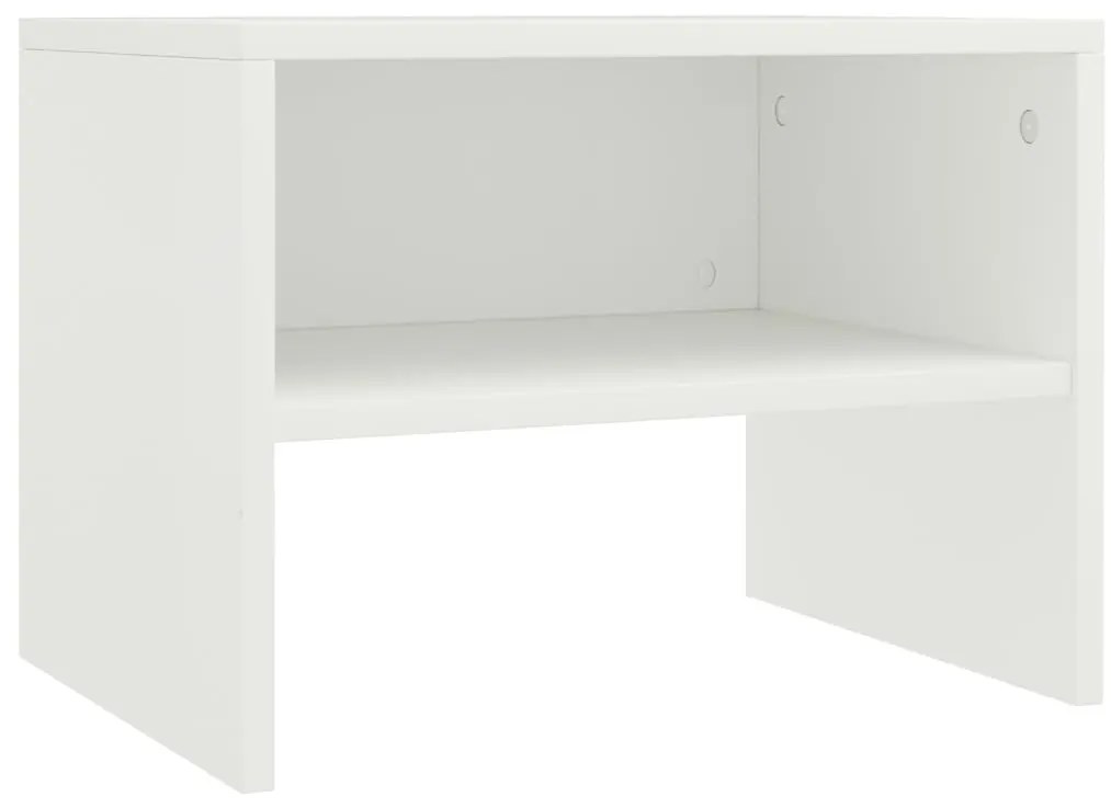 800063 vidaXL Нощно шкафче, бяло, 40x30x30 см, инженерно дърво