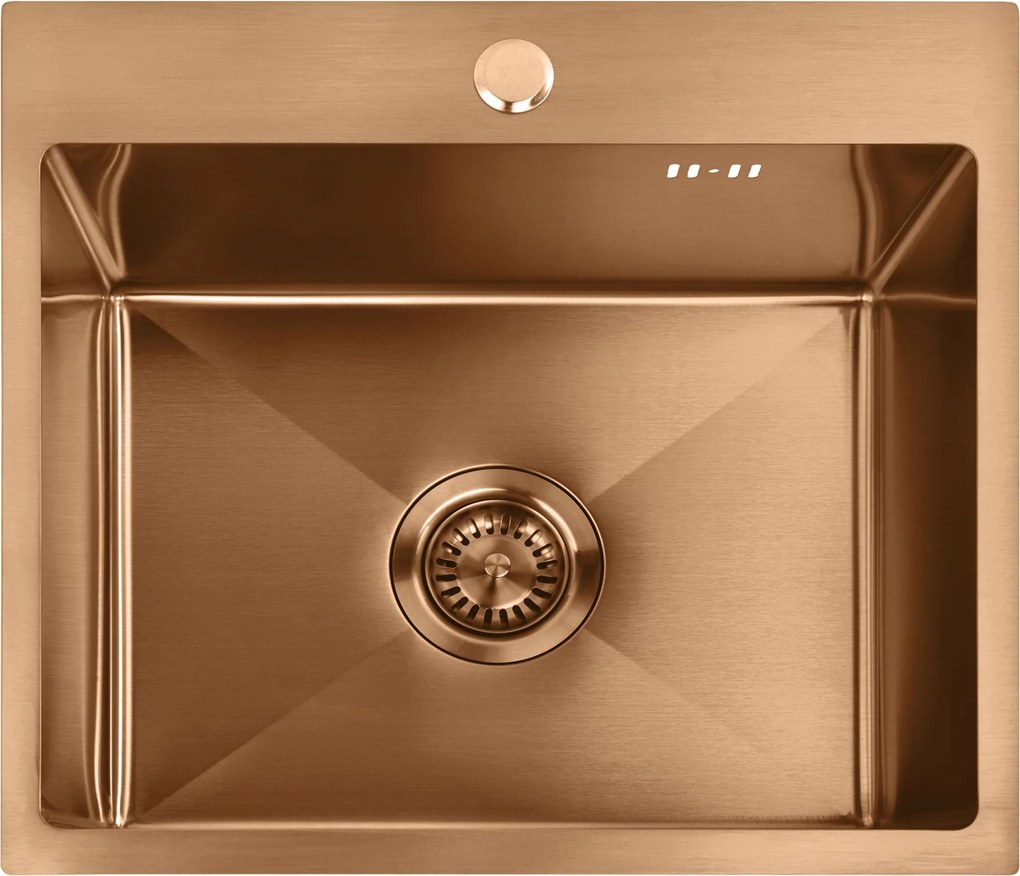 Стоманена мивка с комплект аксесоари 3 бр. REA Leo 50 Brush Copper