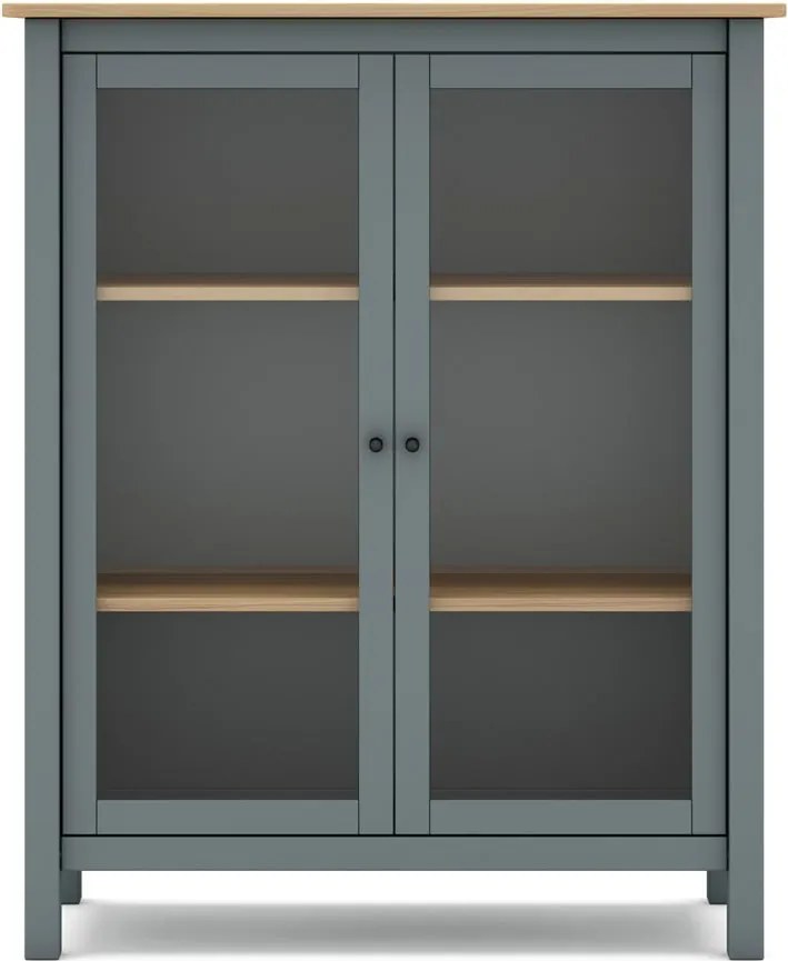 Витрина сиво-зелена от масивен бор 90x110x40 cm Misti – Marckeric