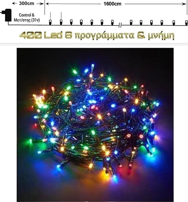 Декоративни Led Wiggi 16м-бял