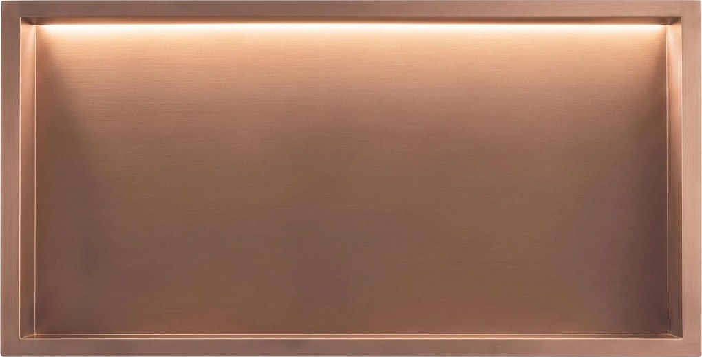Вграден рафт за баня LED 30x60 brush copper