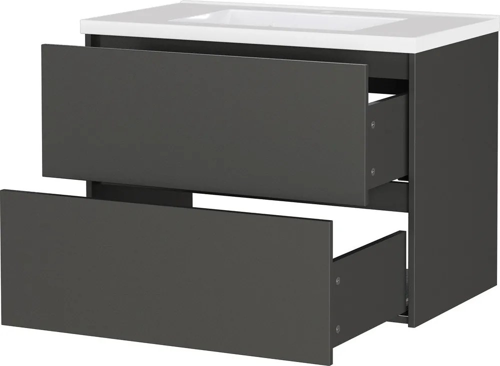 Антрацитен матов стенен шкаф за мивка 81x61 cm Bodera – Germania