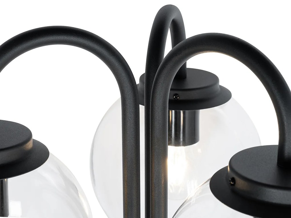 Фенер черен с пластмаса 200 см 3-светлини IP44 - Sfera