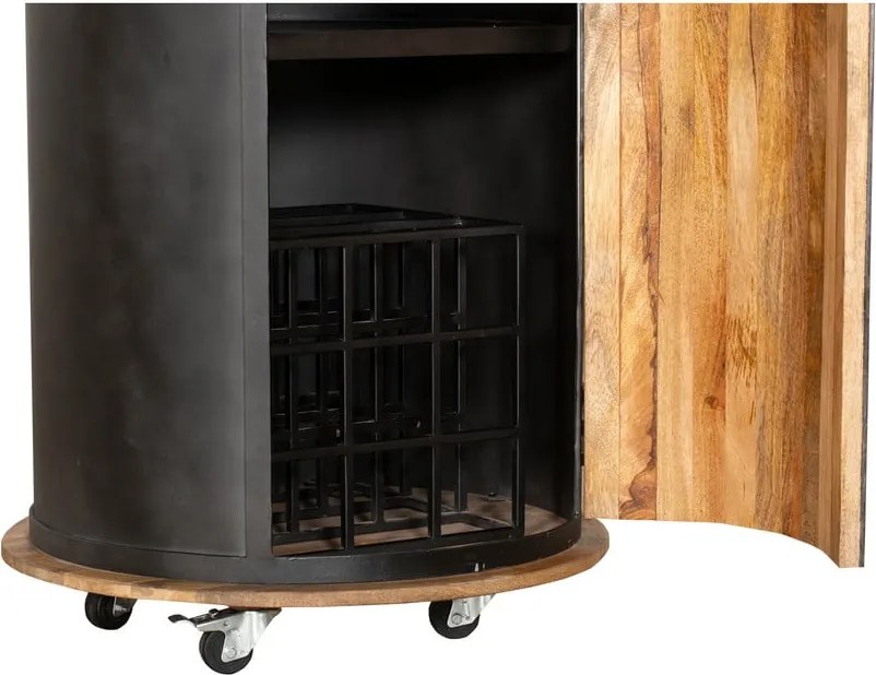 Черен метален шкаф за вино за 9 броя бутилки, 60x155 cm Luni – Interia Home & Living