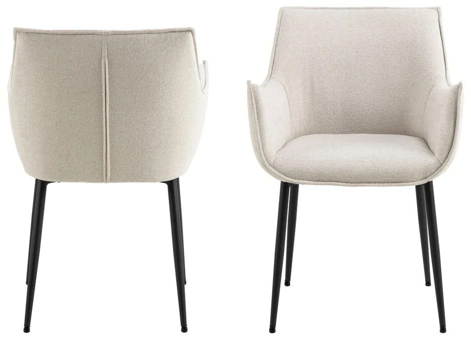 Кремав тапициран трапезен стол Bonita – Actona