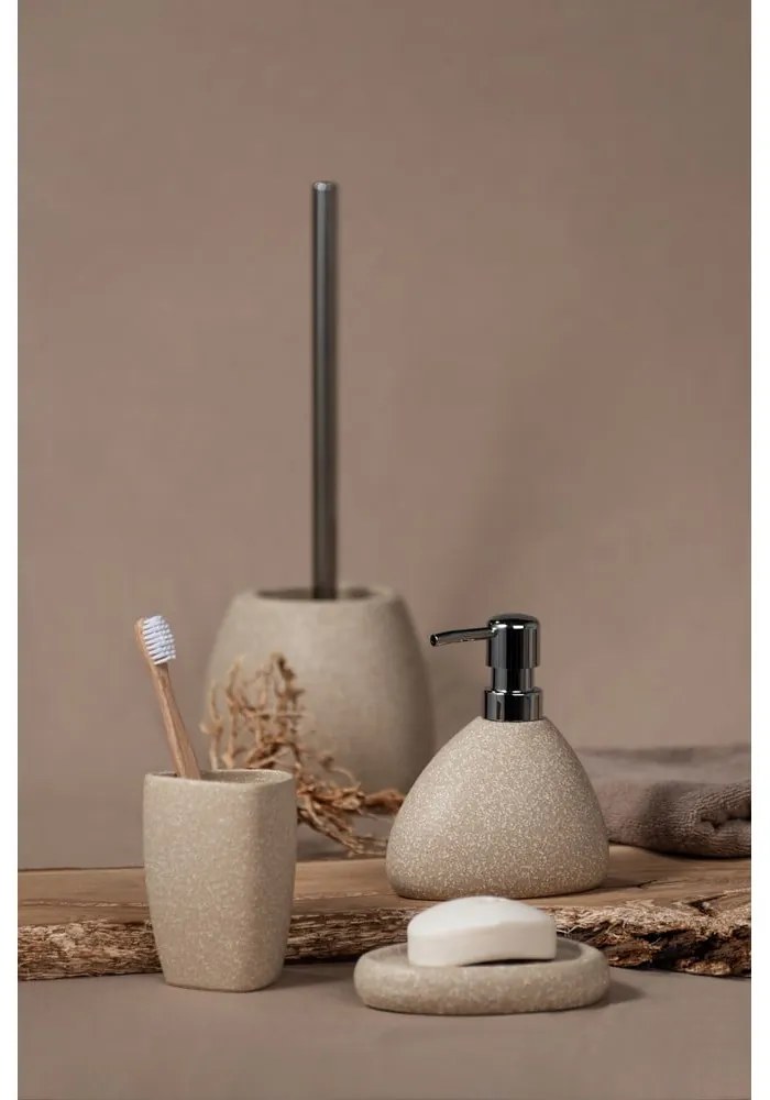 Бежова керамична четка за тоалетна Pion - Wenko