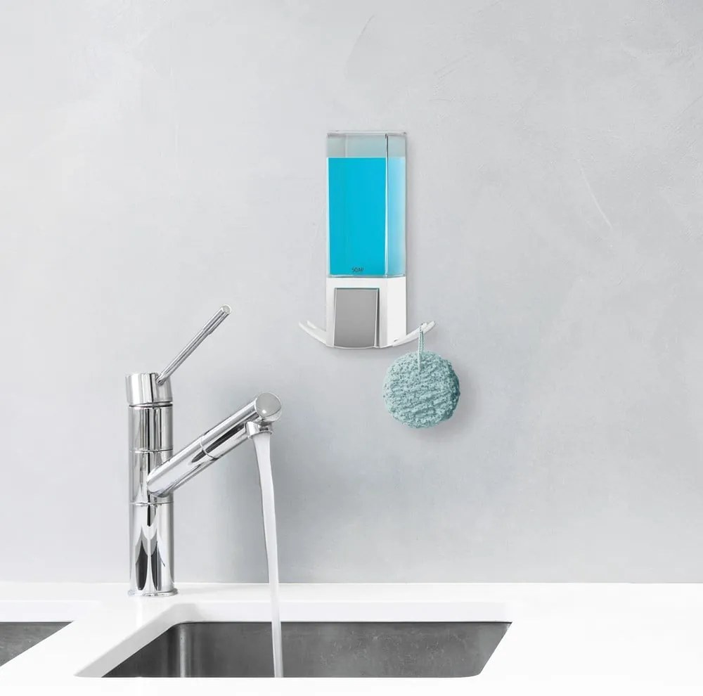 Бял диспенсър за сапун, монтиран на стена, 500 ml - Compactor