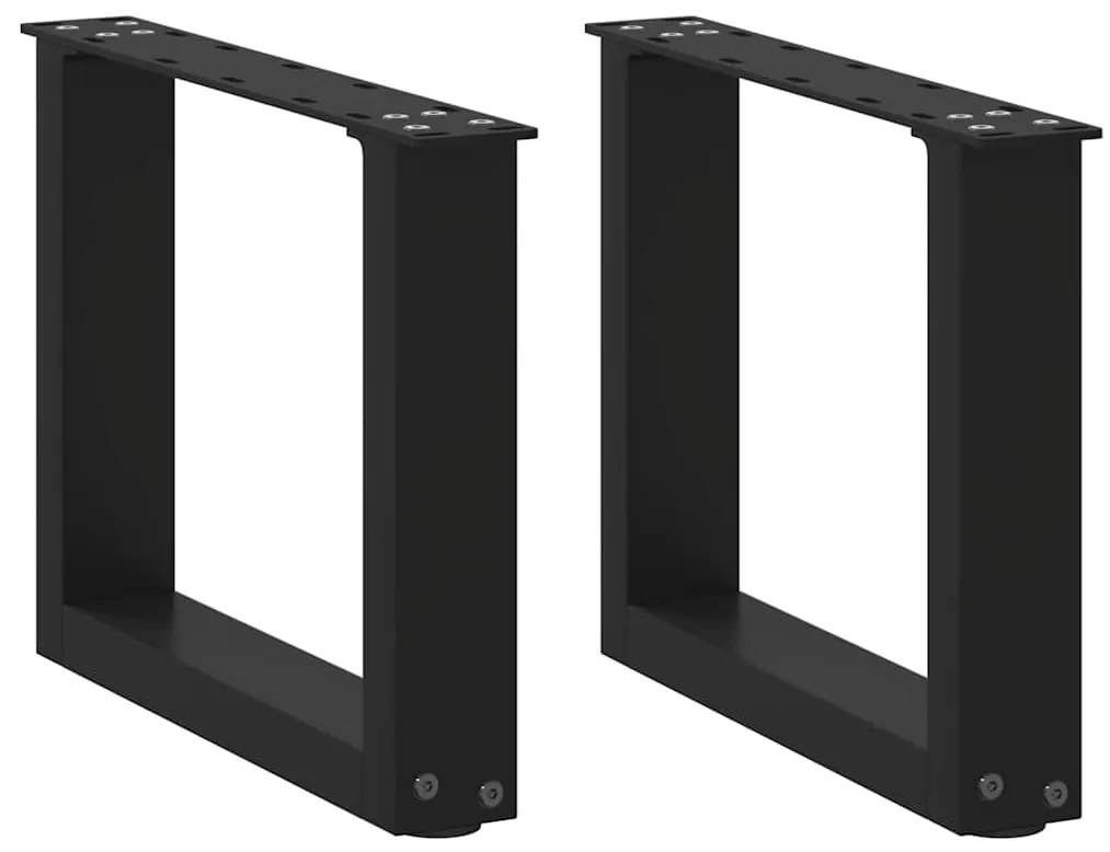 4013132 vidaXL Крака за масичка за кафе, U-образни, 2 бр., черни, 40 x (30-31) см, стомана