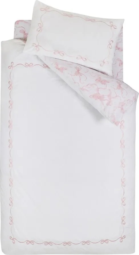 Бяло единично спално бельо 135x200 cm Bow Embroidery – Catherine Lansfield