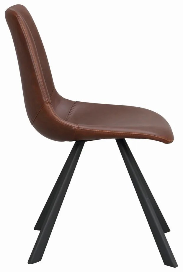 Кафяв трапезен стол с черни крака Alpha - Rowico