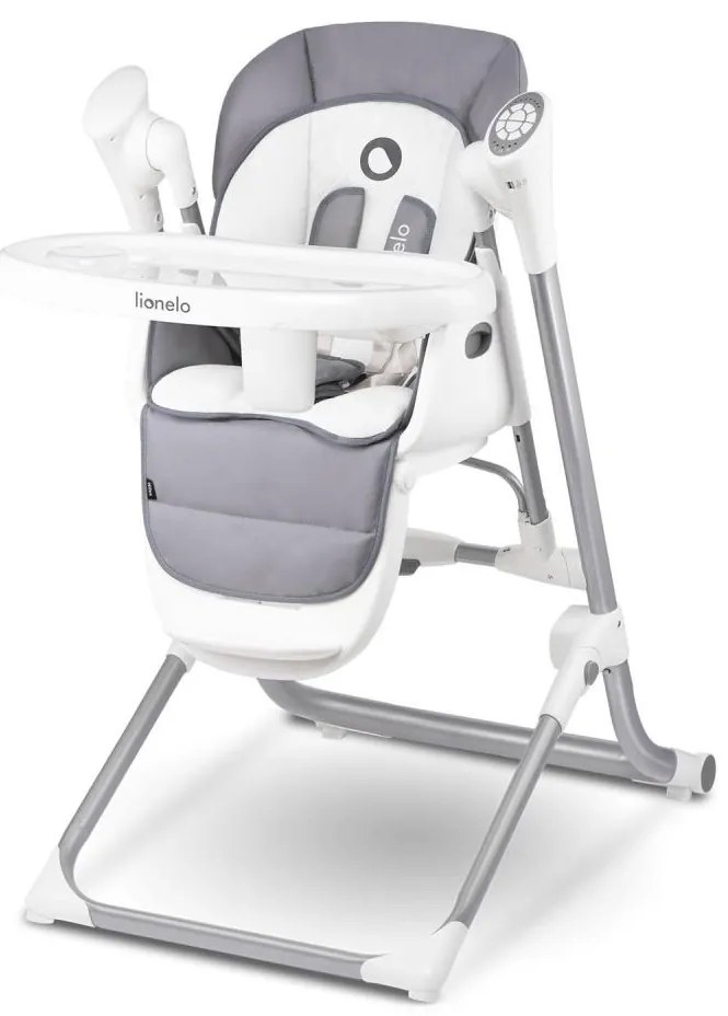 Lionelo - Детски стол за хранене NILES Сив 4xAA