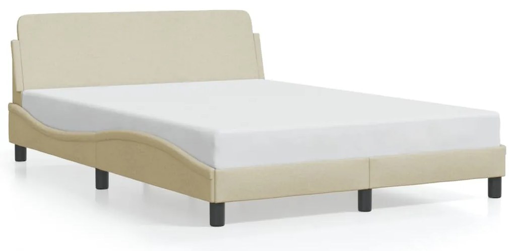 373150 vidaXL Рамка за легло Dover, кремава, 120x200 см, плат