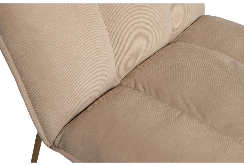 Бежов фотьойл със златиста основа Fie Fire - WOOOD