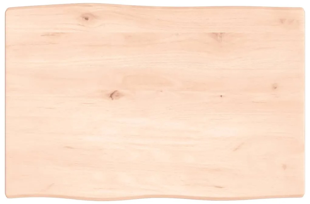 363863 vidaXL Плот за маса 60x40x2 см необработено масивно дърво дъб жив ръб