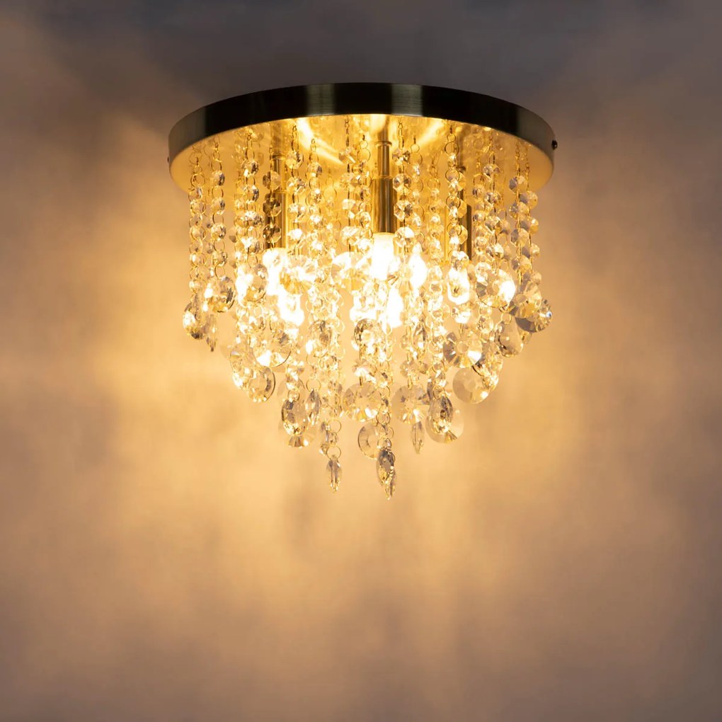 Класически плафон златен със стъкло - Медуза