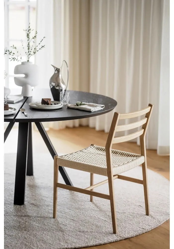 Кръгла маса за хранене с дъбов плот 150x150 cm Carradale - Rowico