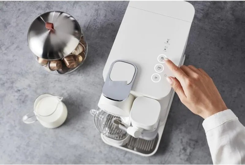 Втора ръка: Еспресо машина DeLonghi EN510W, 1450W, 19 bar, 1 л, Nespresso, Автоматично изключване, Бял