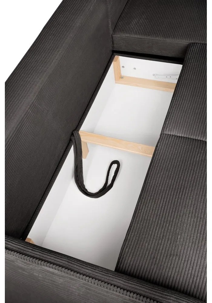 Сив сгъваем ъглов диван от рипсено кадифе (десен ъгъл) Tori – Bonami Selection