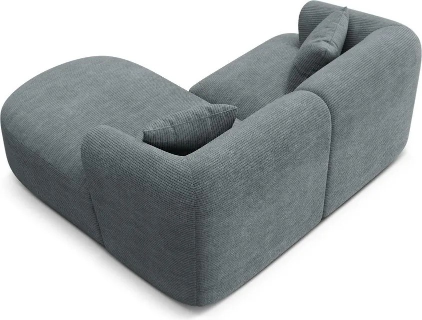 Тъмносив ъглов диван от рипсено кадифе (десен ъгъл) Campi – Cosmopolitan Design