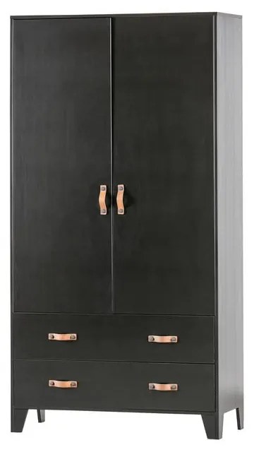 Гардероб от черен бор 94x180 cm Dian - WOOOD