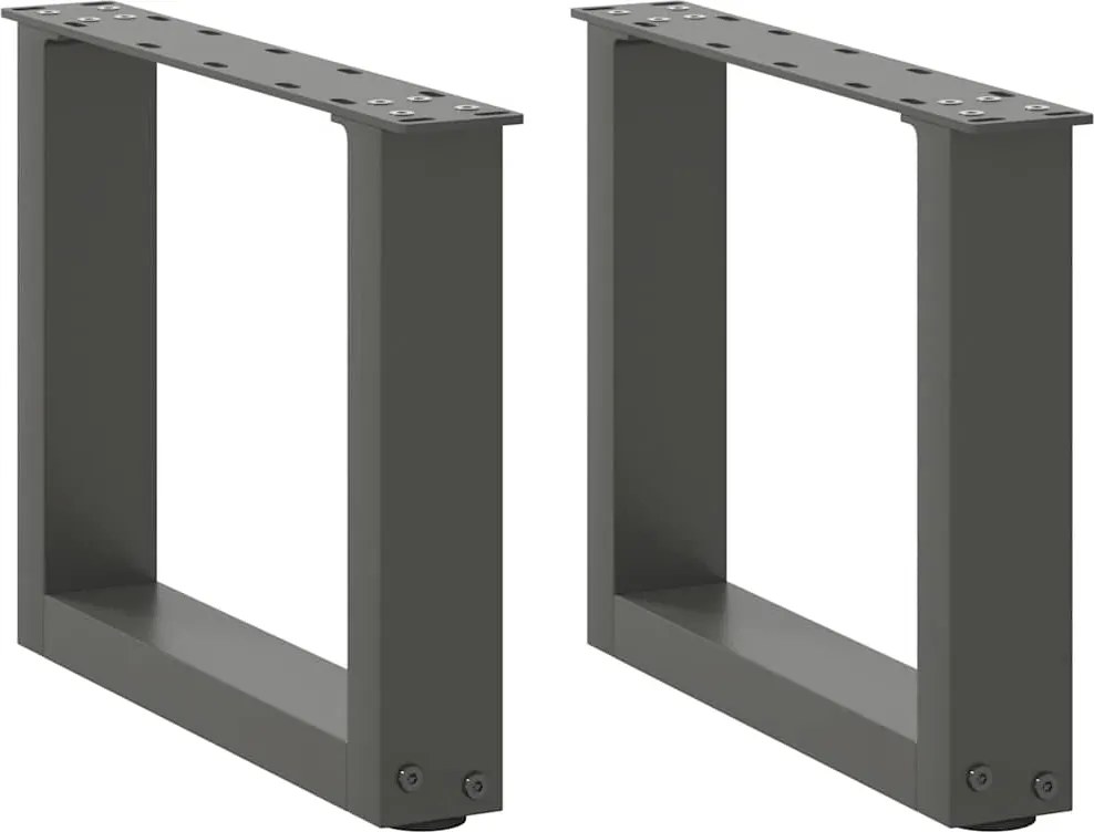 4013134 vidaXL Крака за масичка за кафе, U-образни, 2 бр., антрацит, 40x(30-31) см, стомана