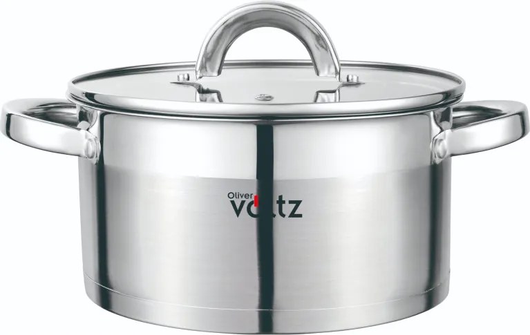 Тенджера Oliver Voltz OV51210S20, 3.6 л, 20x11.5 см, Мерителна скала, Дебело дъно, Индукция, Инокс