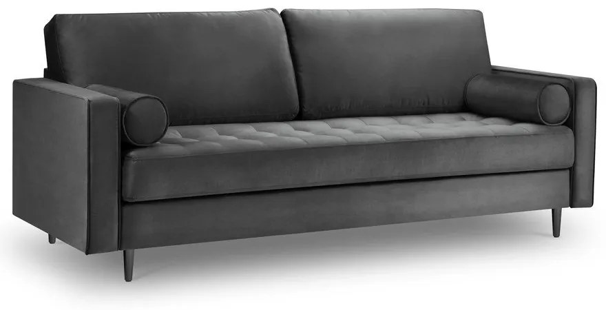 Тъмно сив диван от кадифе , 219 см Santo - Milo Casa