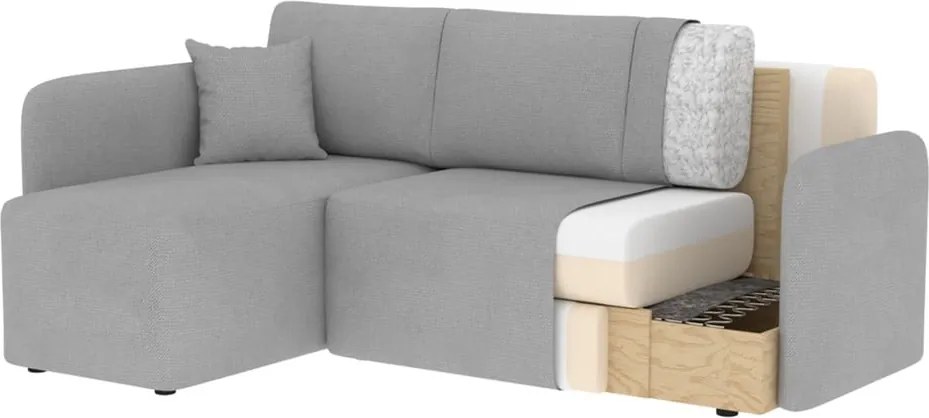 Кафяво-сив кадифен разтегателен ъглов диван с място за съхранение (десен ъгъл) Hadson – ELTAP