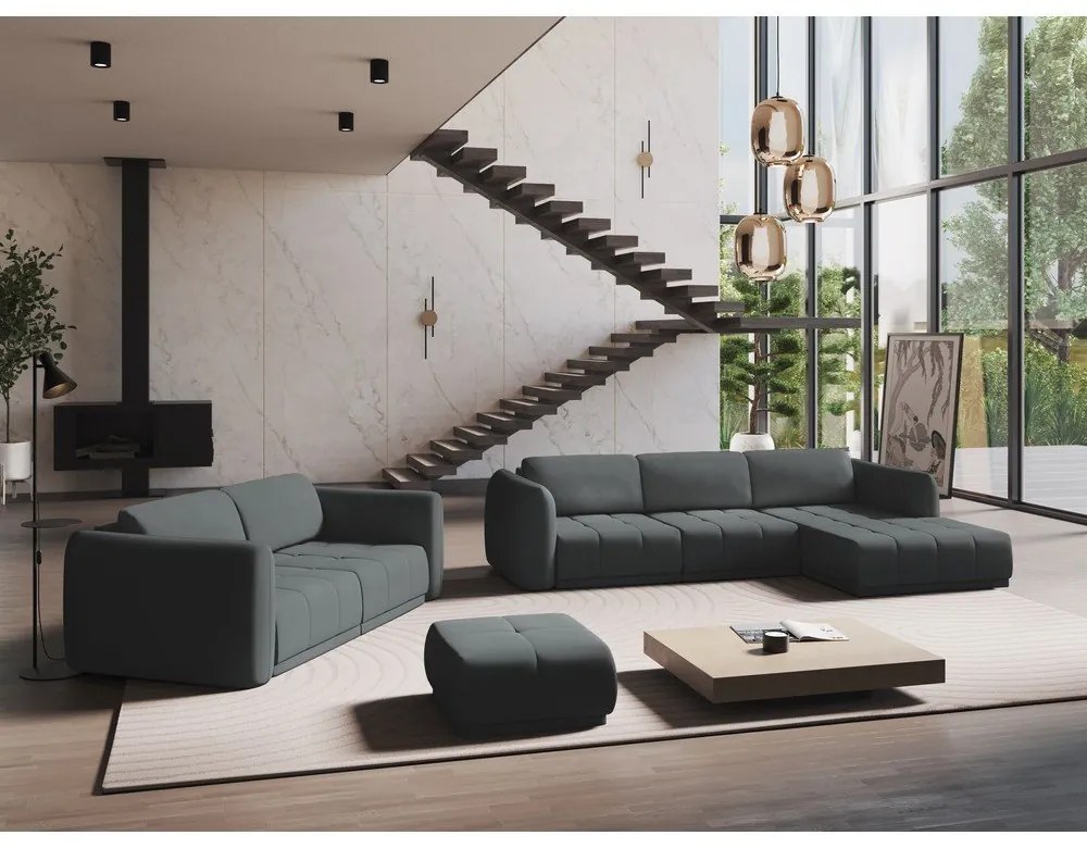 Тъмносив ъглов диван (десен ъгъл) Hoku – Makamii