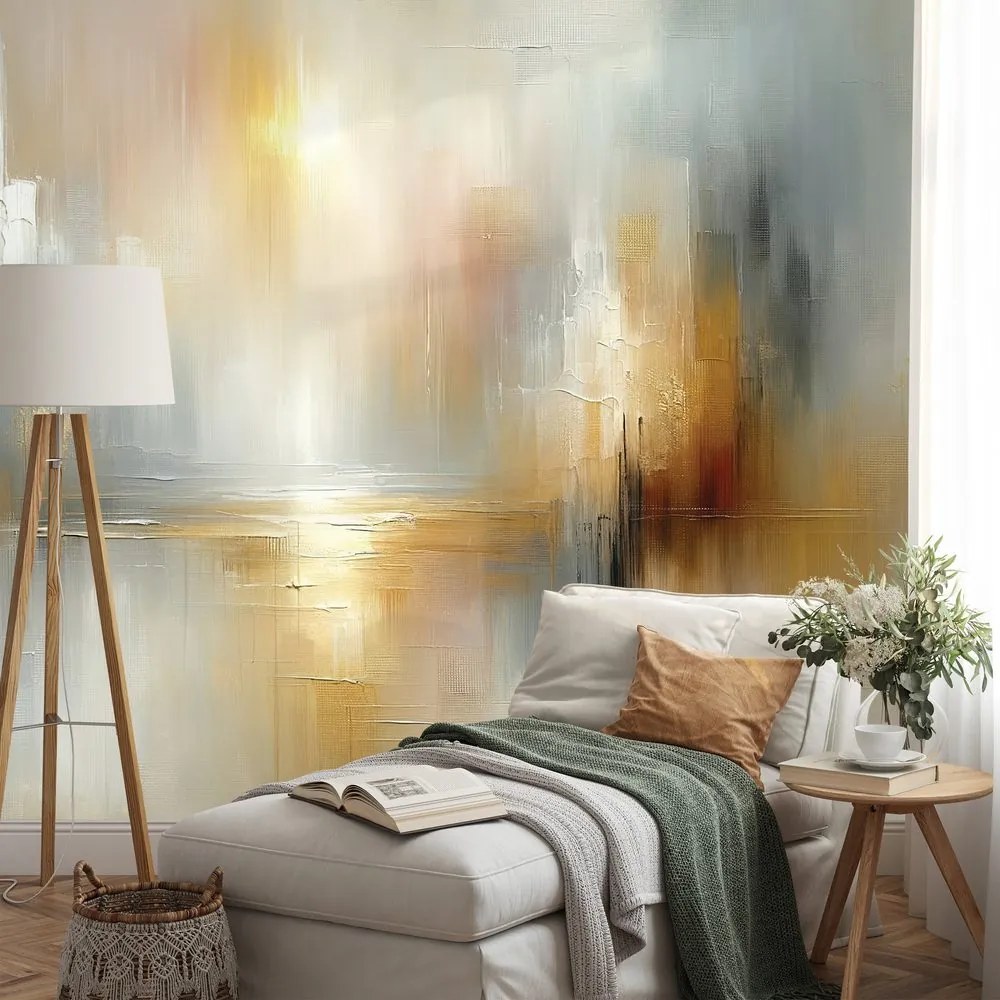 Тапет – Абстрактни златни и сиви тонове