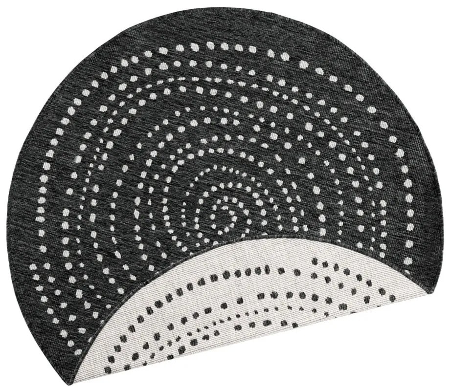 Черен килим за открито, ø 140 cm Bali - NORTHRUGS