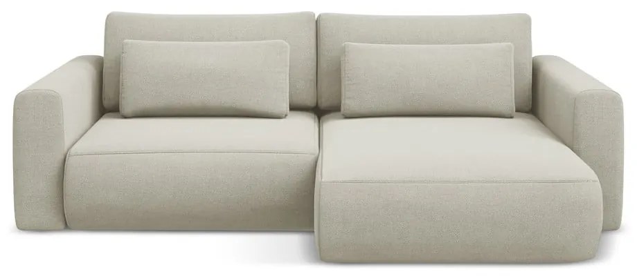 Бежов разтегателен ъглов диван с място за съхранение (десен ъгъл) Kapua – Makamii