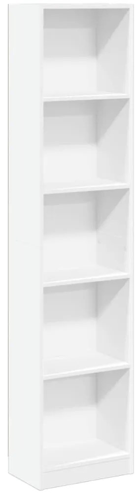 857792 vidaXL Библиотека, бяла, 40x24x176 см, инженерно дърво