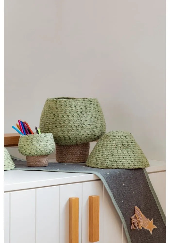 Зелена текстилна детска кошница за играчки ø 25x36 cm Big Tree – Lorena Canals