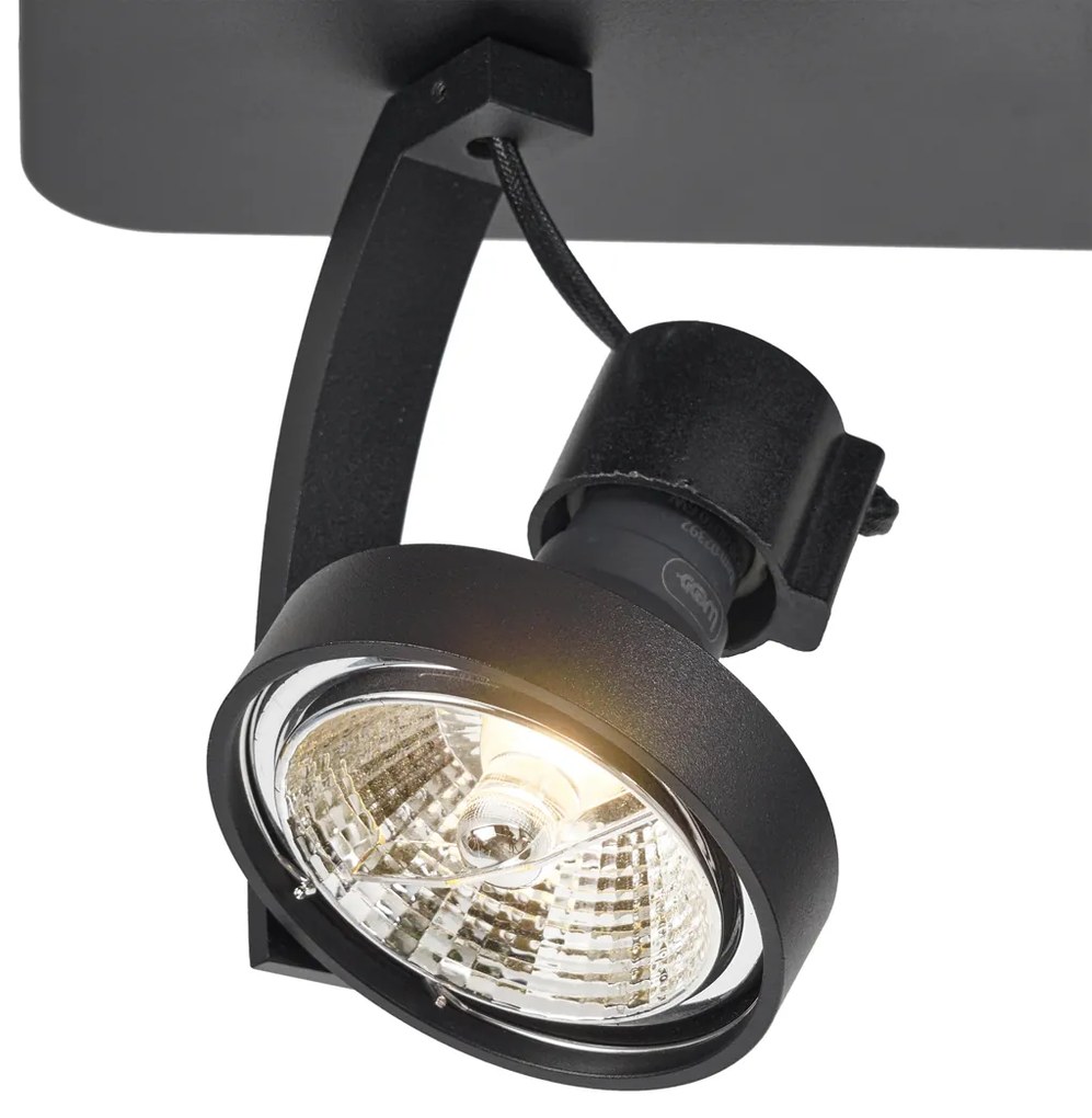Дизайнерски таванен прожектор черен GU10 70mm 2-лампи регулируем - Vo
