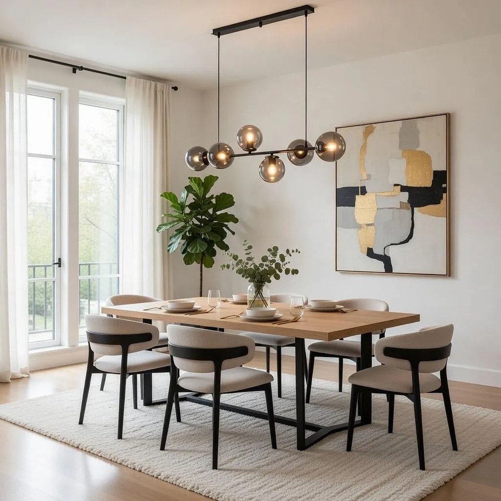 Полилей ФИОРЕ, черен/сив, 6xE27