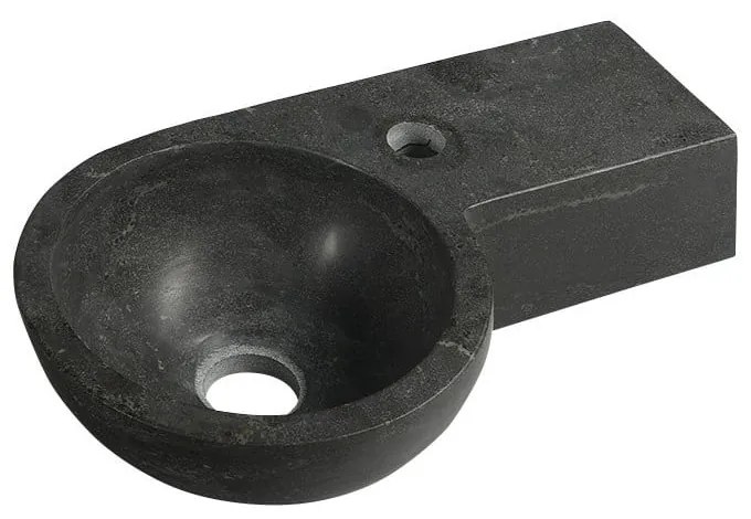 Черен каменен малък умивалник 40x23 cm Blok – Sapho