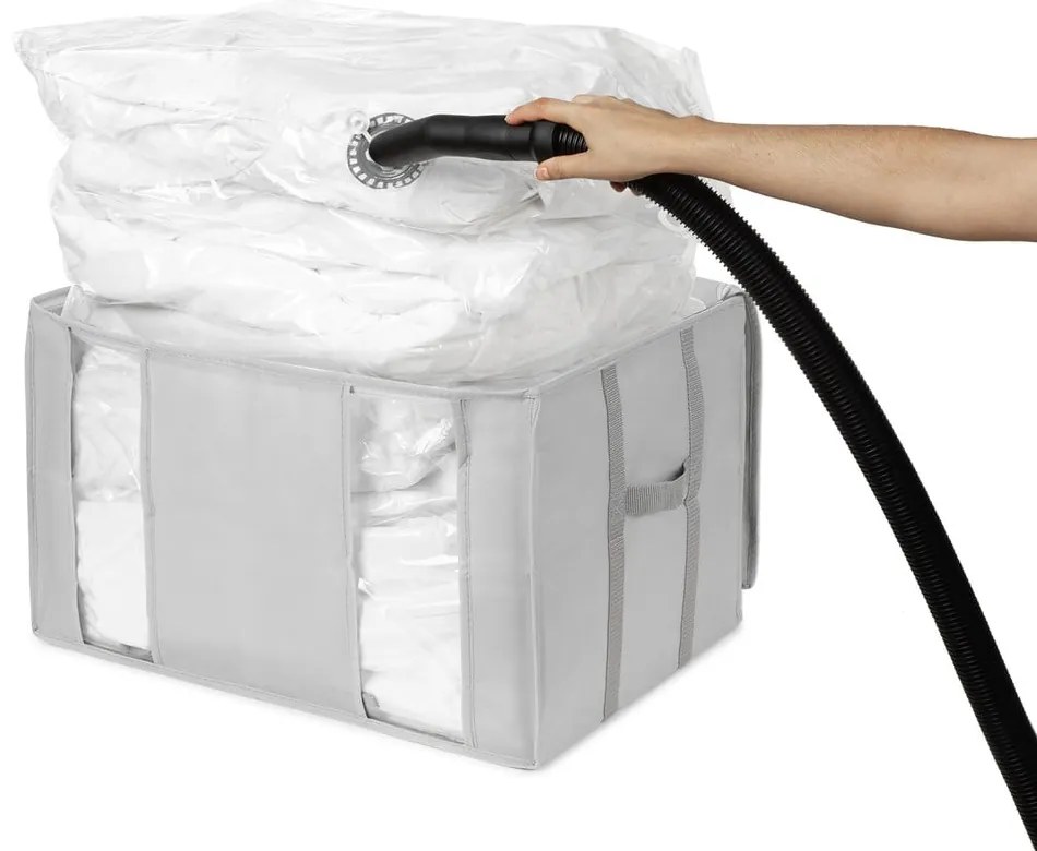 Вакуумна подсилена текстилна кутия за съхранение на дрехи 56x42x33 cm Granit – Compactor