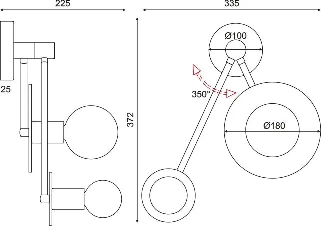 Аплика Dot Въртящ се-Черен