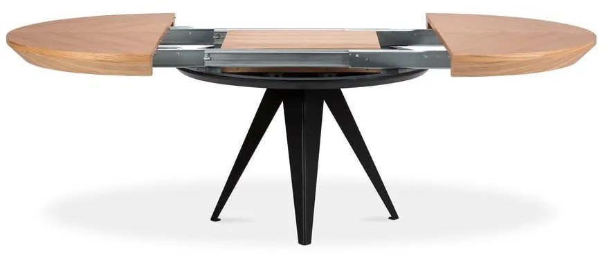 Кръгла сгъваема трапезна маса с допълнителна плоча с дъбов плот ø 120 cm Magnus – Windsor &amp; Co Sofas