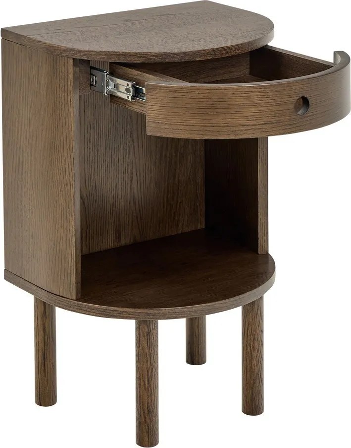 Нощно шкафче от декор от дъб в тъмно естествен цвят Paron – Actona